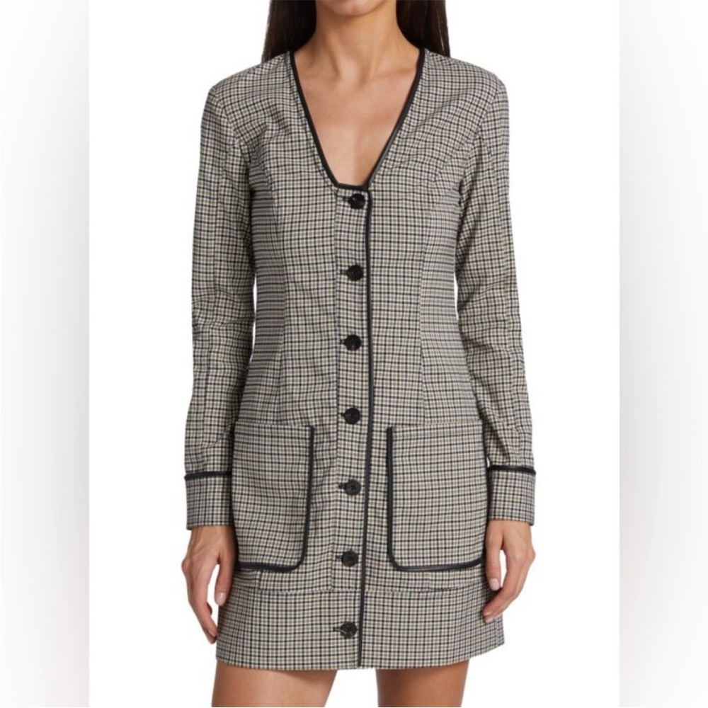 Staud Fairham Button Front Mini Dress